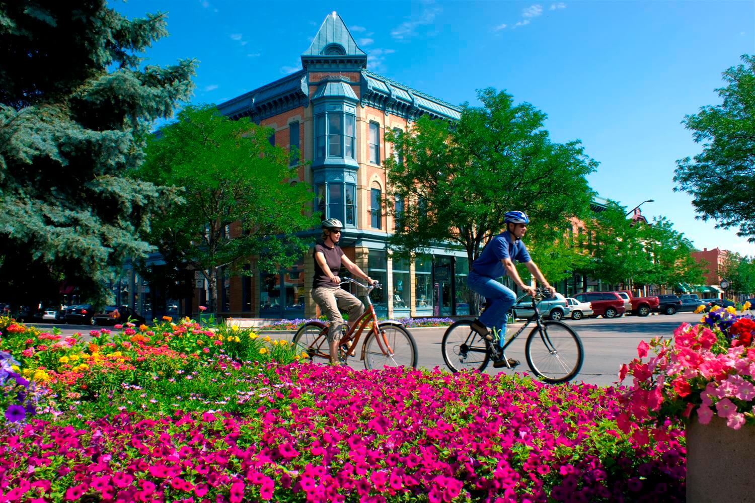 Downtown area in Fort Collins Colorado
